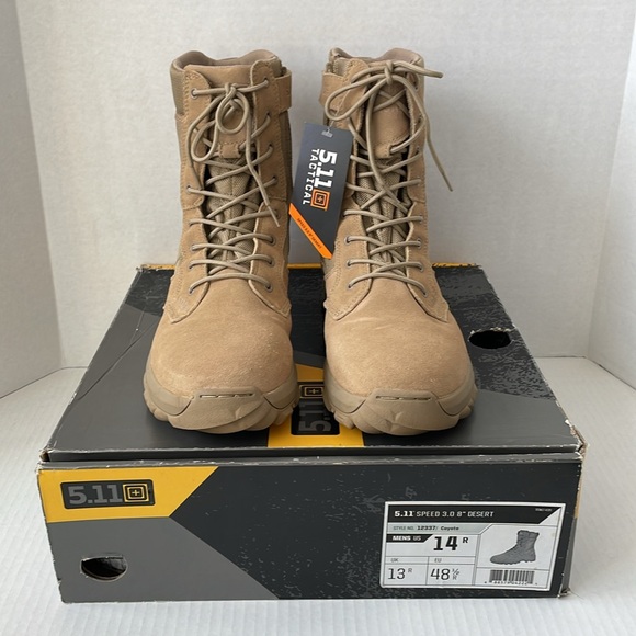 NIB 5.11 Men’s Tactical Speed 3.0 Coyote Side-Zip Boot w/Shoe Box - Picture 8 of 16